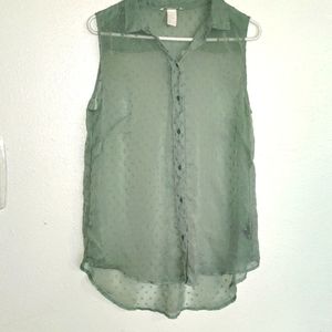 H&m sheer button top size 10
